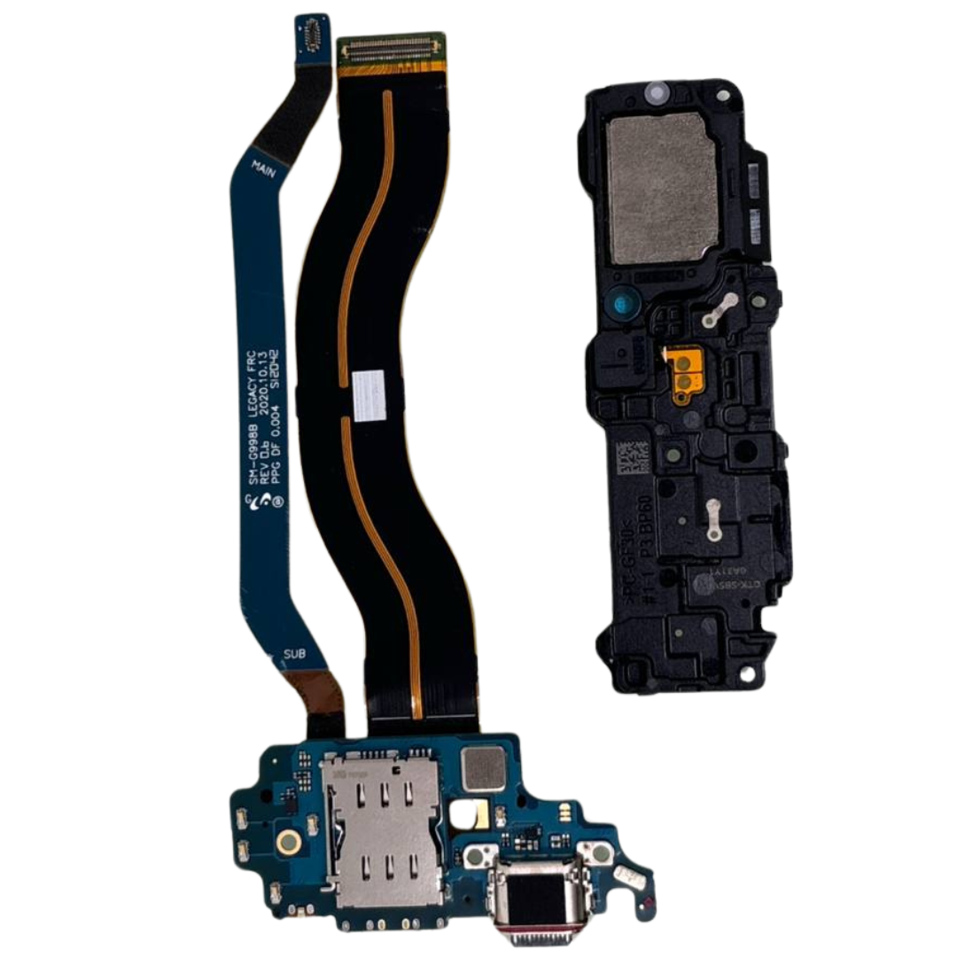 Charging Port Flex Cable & Loudspeaker for Samsung Galaxy S21 Ultra SM-G998 Orig