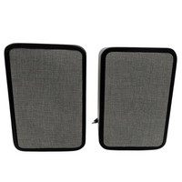 Pair of Bookshelf Speakers Desktop PC Audio For Computer Laptop Fabric Grill