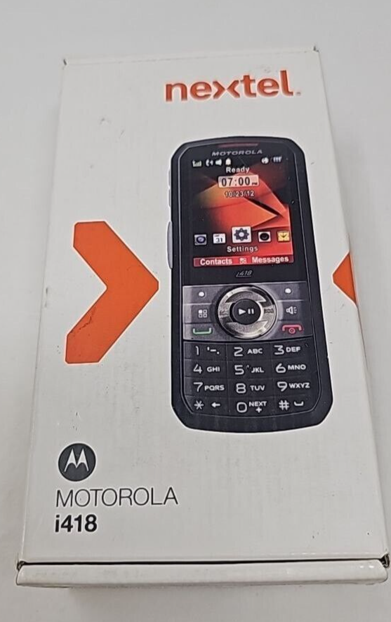 Motorola Nextel i418 Bar Cell Phone GPS MP3 Bluetooth 2MP MicroSD 2.2" Kit