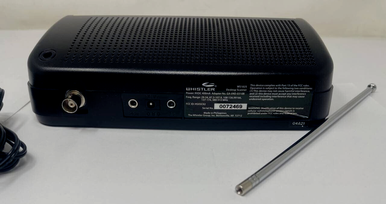 Whistler 300 Channel Desktop Analog Radio Scanner Weather Alerting FM Radio