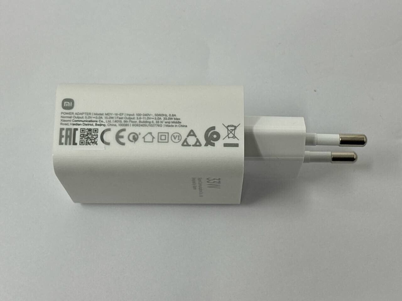 Xiaomi MDY-16-EF Power Adapter USB Fast Charger 33W EU wall Charge Universal Fit