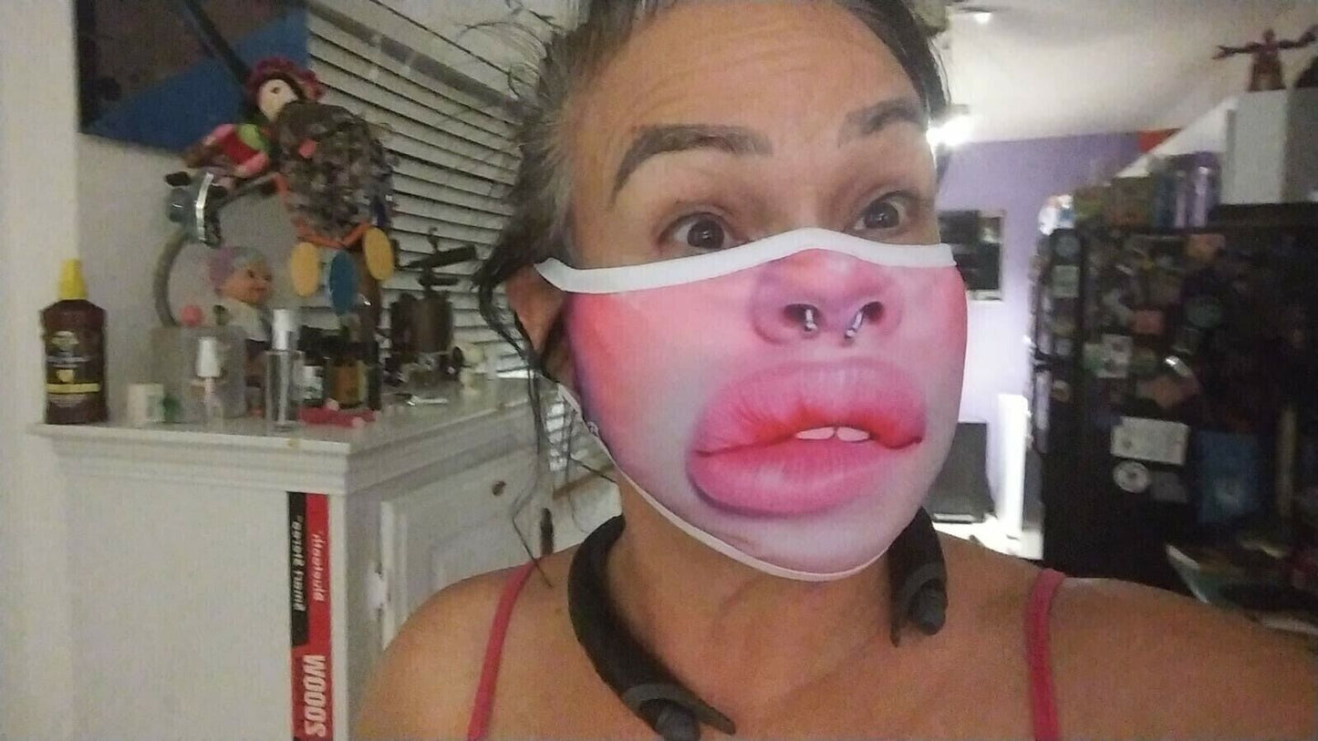Reusable Protective Face Mask Nose Piercing Septum Sexy Lips 3D for Kids