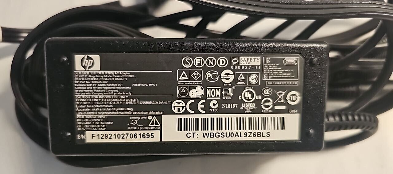 HP 65W AC Power Adapter for Laptop Compaq Presario Pavilion Probook G6 G7 DV5 DV