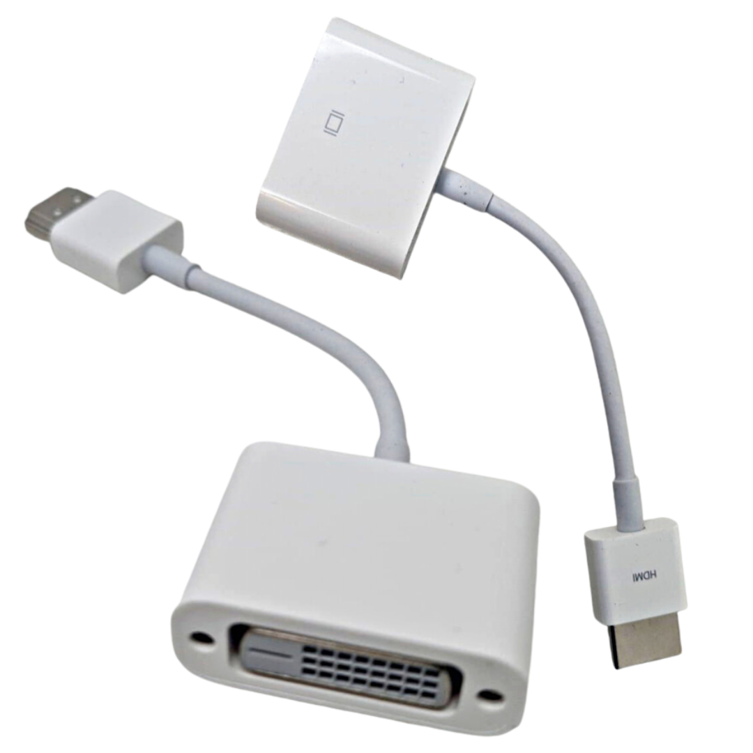 Cable Adapter HDMI Male to DVI Female Port Video Converter White 2" Short Fiber
