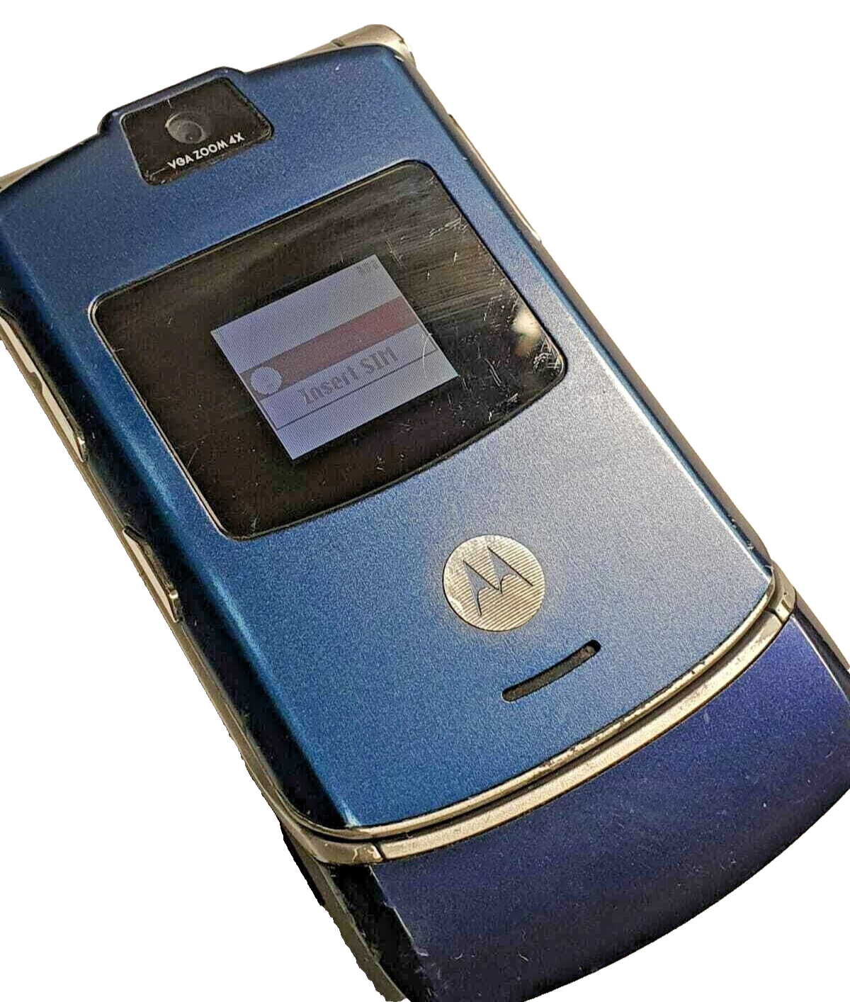 Motorola V3 Phone RAZR ATT Cingular Flip SMS EMAIL GPRS BLUE SLIM GSM QuadBand