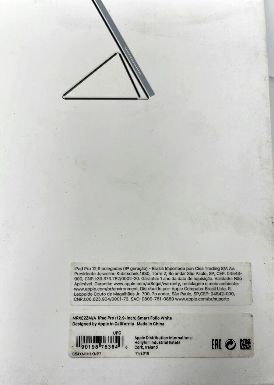 Smart Folio 12.9 " for Apple iPad Pro 3rd Generation MRXE2ZM/A White OEM