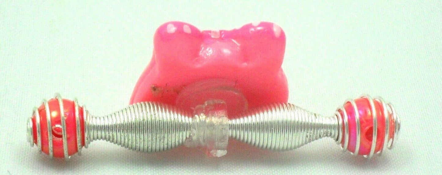 4 lot Hair Clip Pink Fun Little Doll Small Girlie Bow Spring BABY Toddler EASY