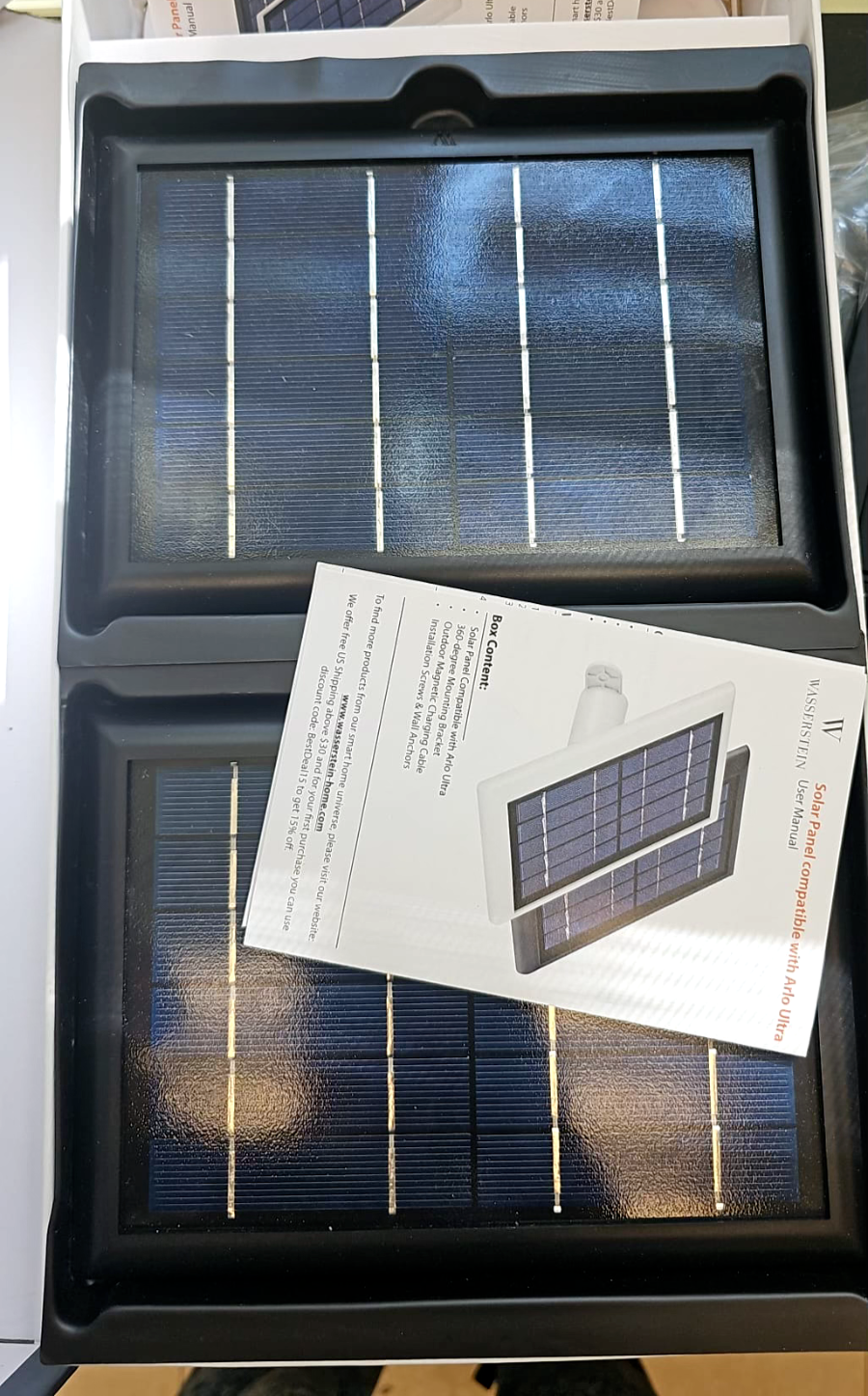 Wasserstein ARLO Spotlight Cam Stick Up Cam Battery Solar Panel 2-Pk BLACK
