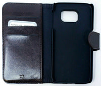 Xqist Leather Brown Wallet Case Eman for Samsung Galaxy S6 Book Folio Cover OEM