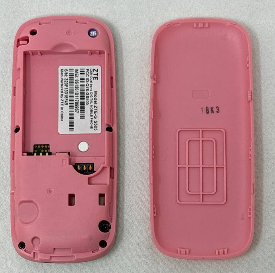 ZTE-G S505 Bar Mobile Phone Vintage GS505 Keypad GSM Digital FM Radio Pink Tiny