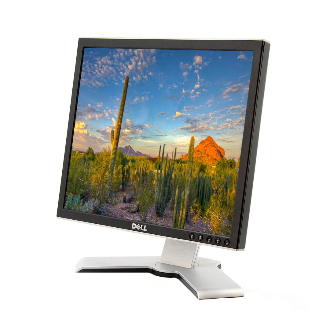 Dell 1708FPT Panel LCD 17" Flat Computer Monitor Display VGA DVI USB Port Silver