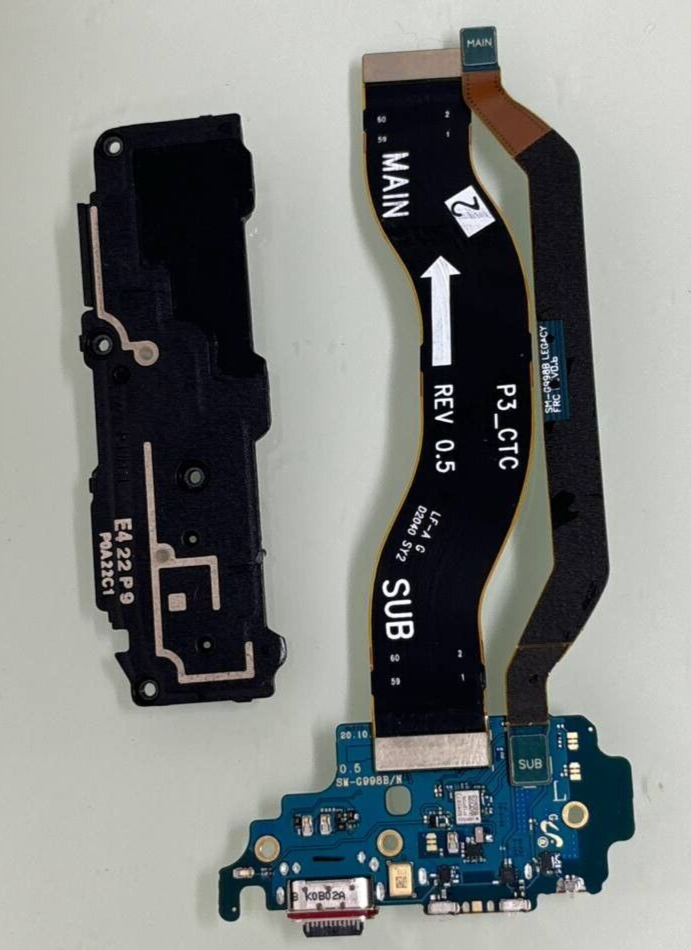 Charging Port Flex Cable & Loudspeaker for Samsung Galaxy S21 Ultra SM-G998 Orig