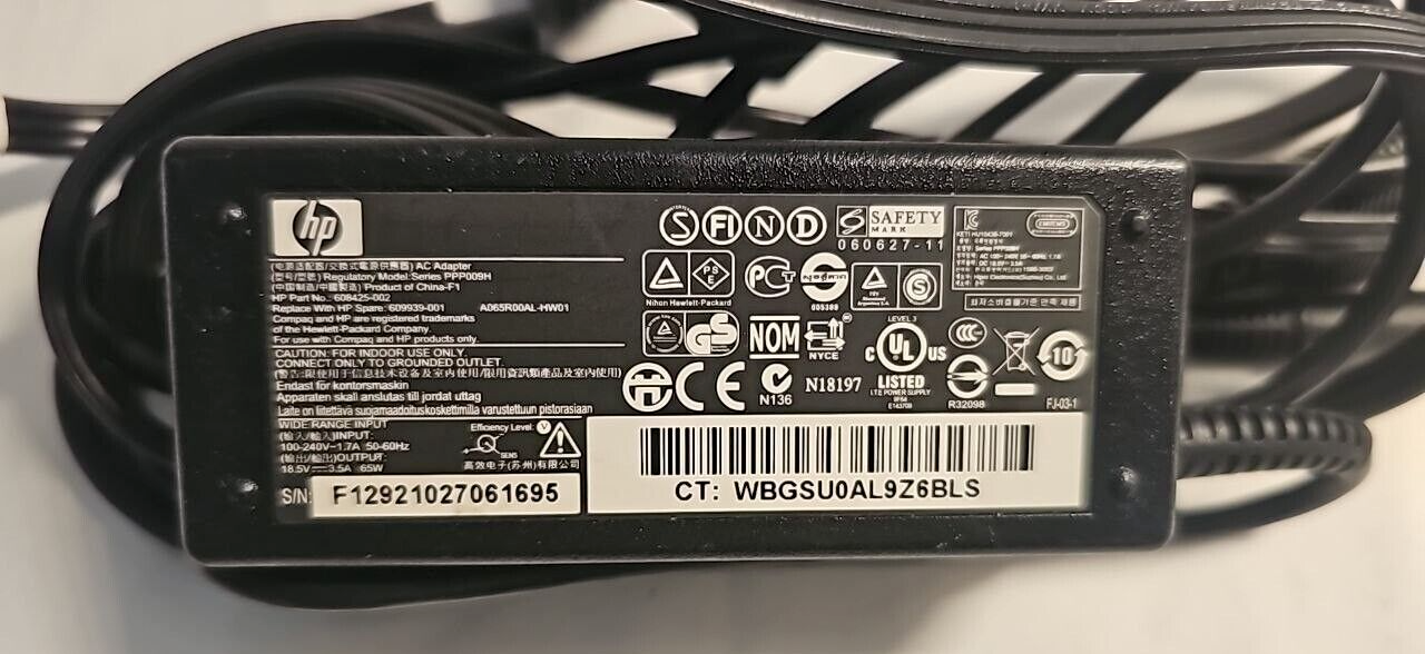 HP 65W AC Power Adapter for Laptop Compaq Presario Pavilion Probook G6 G7 DV5 DV