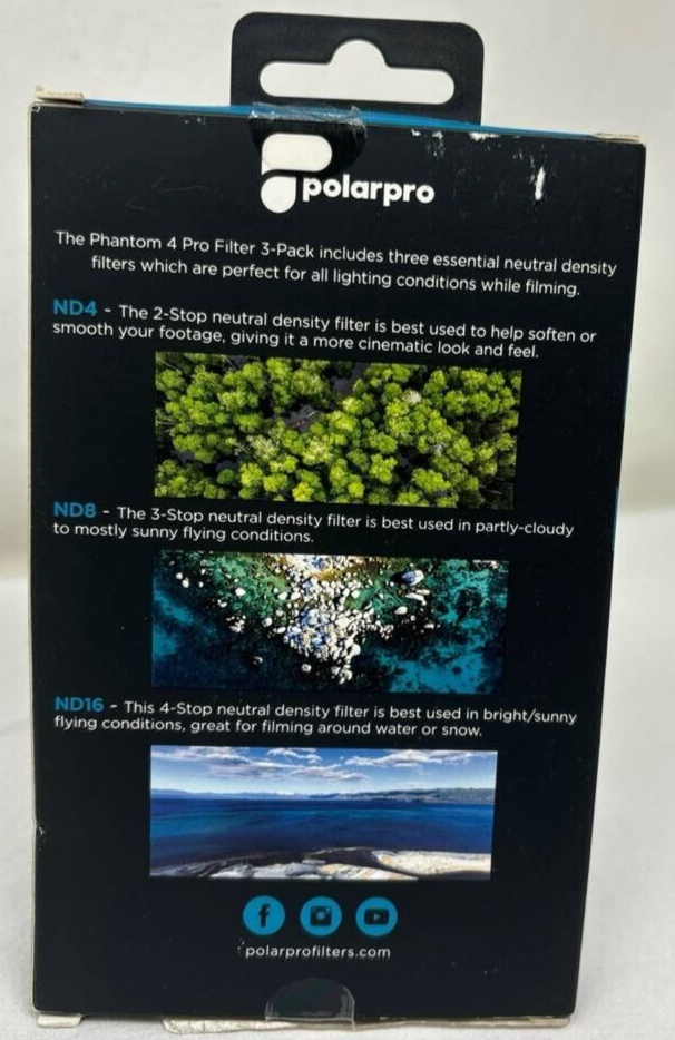 3 pack PolarPro25.4mm Neutral Density Lens Filter For DJI Phantom 4 Pro Advance