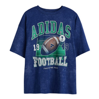 Adidas Kids Boys Short Sleeve Printed Football Wash Tee Dark Blue Cotton Mediums