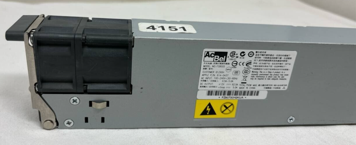 AcBel FS8005 Server 750W Power Supply for Apple xServe 614-0437 Original