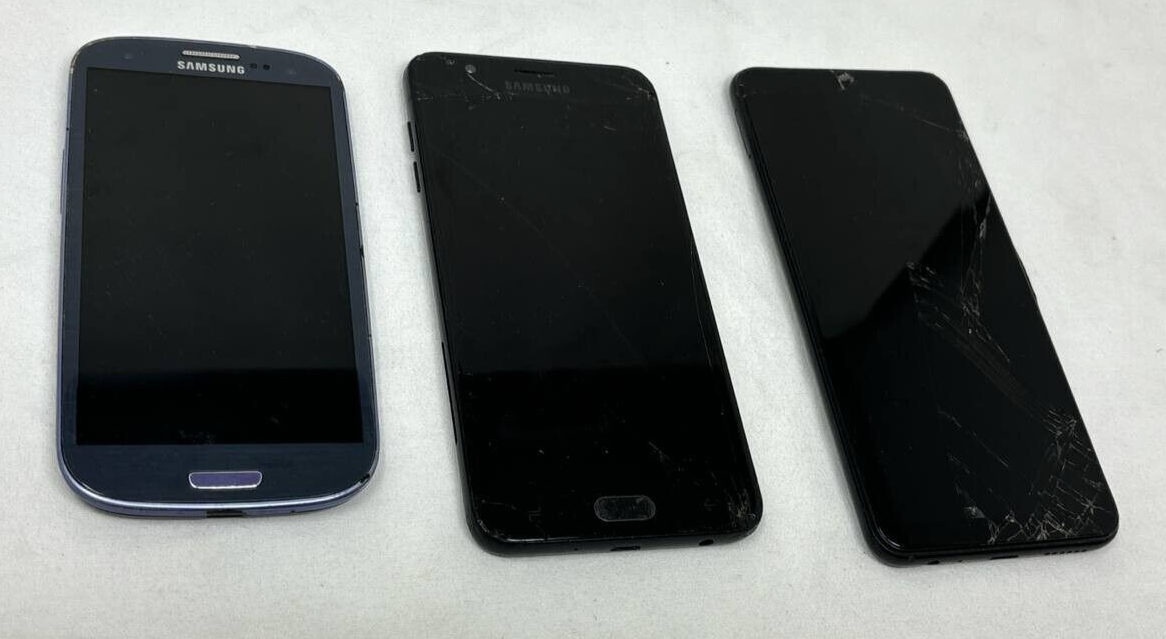 3 Lot Wholesale Samsung Galaxy S3 J7 Prime A03s Untested WHOLESALE As Is Read