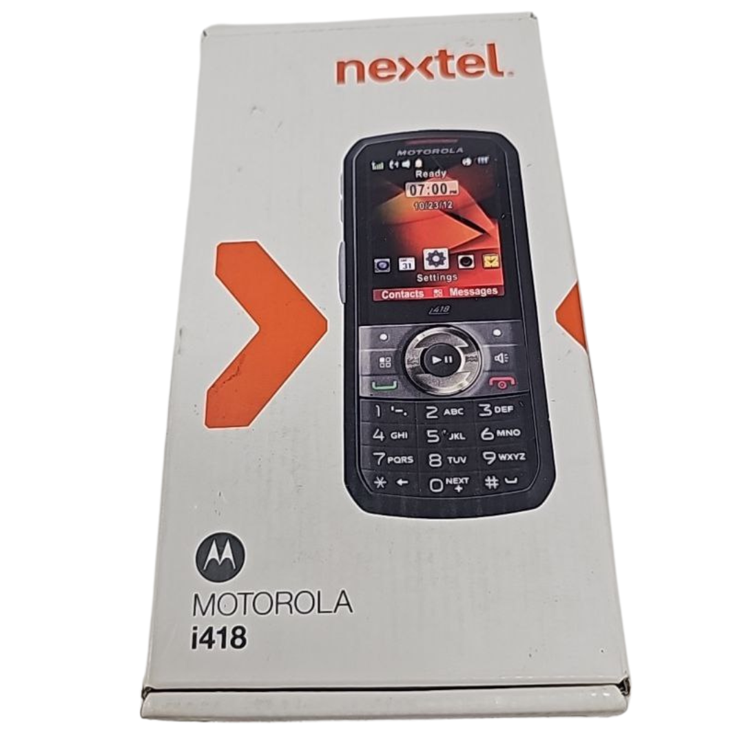 Motorola Nextel i418 Bar Cell Phone GPS MP3 Bluetooth 2MP MicroSD 2.2" Kit