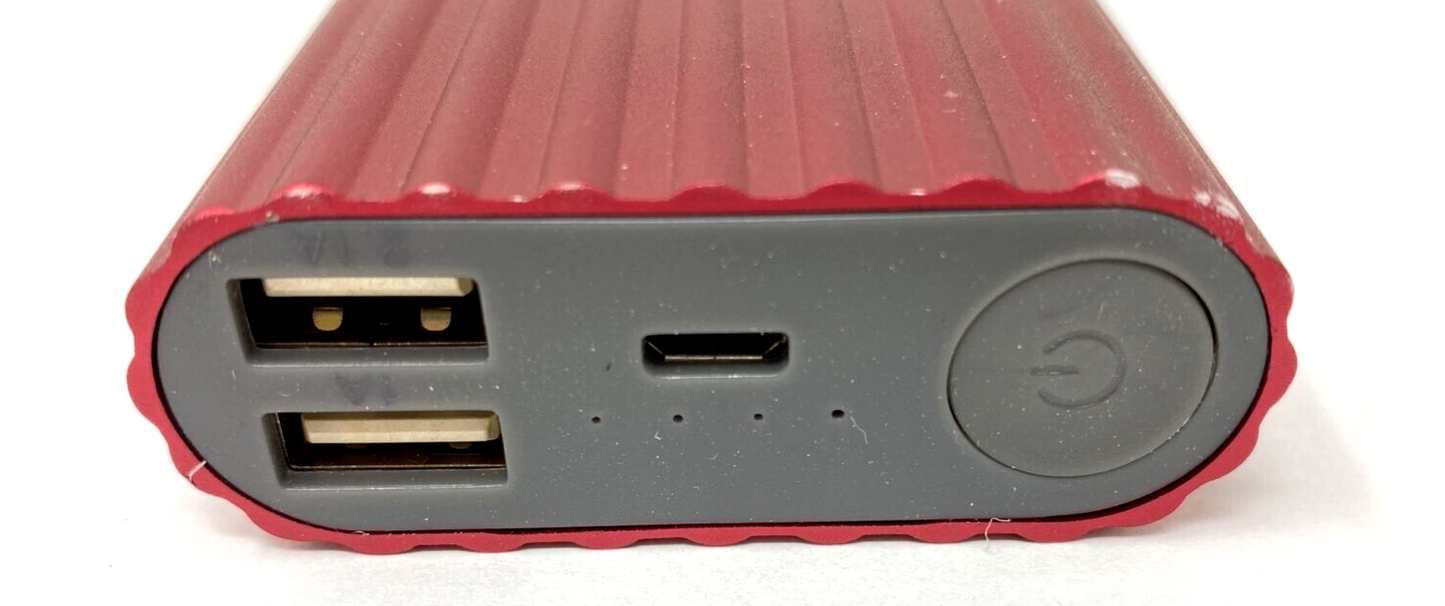 iHome Rechargeable External Portable Battery Charger Power Bank 10000 mAh Red