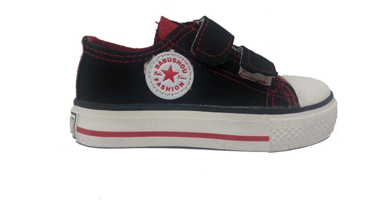 Canvas Sneakers Chuck Shoes Black Red for Kids School Shoes US 11 EU 28