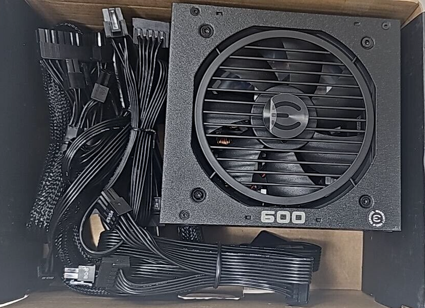 EVGA 600 BQ 80 + Plus Bronze 600W Semi Modular FDB Fan Power Supply PSU OEM