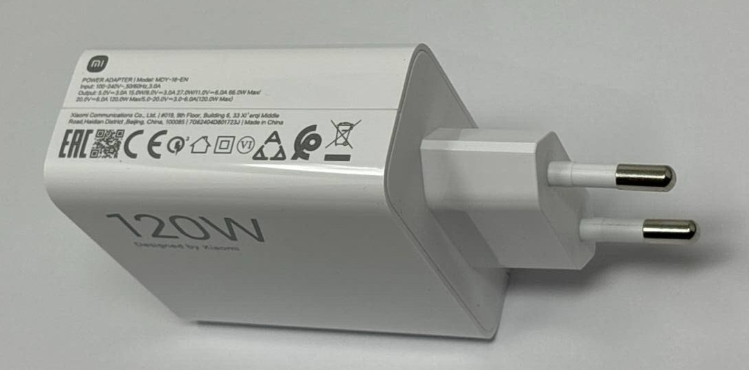 Xiaomi Power Adapter USB Fast Charge 120W for Redmi Note 13 Pro MDY-16-EN Head