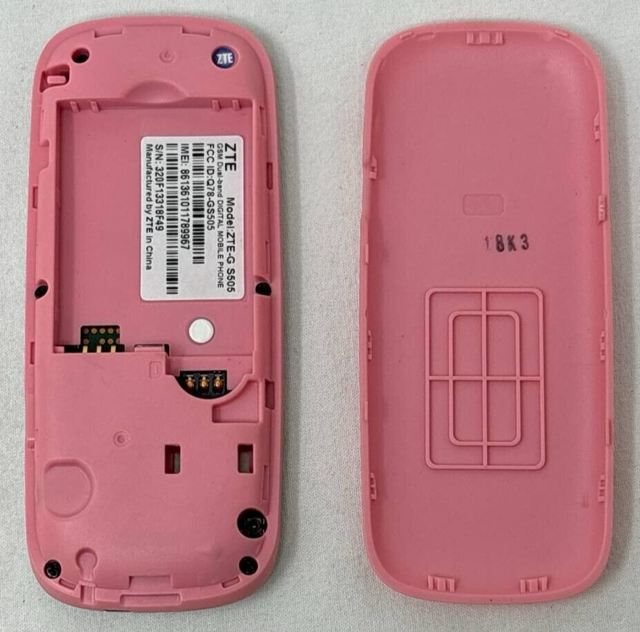 ZTE-G S505 Bar Mobile Phone Vintage GS505 Keypad GSM Digital FM Radio Pink Tiny