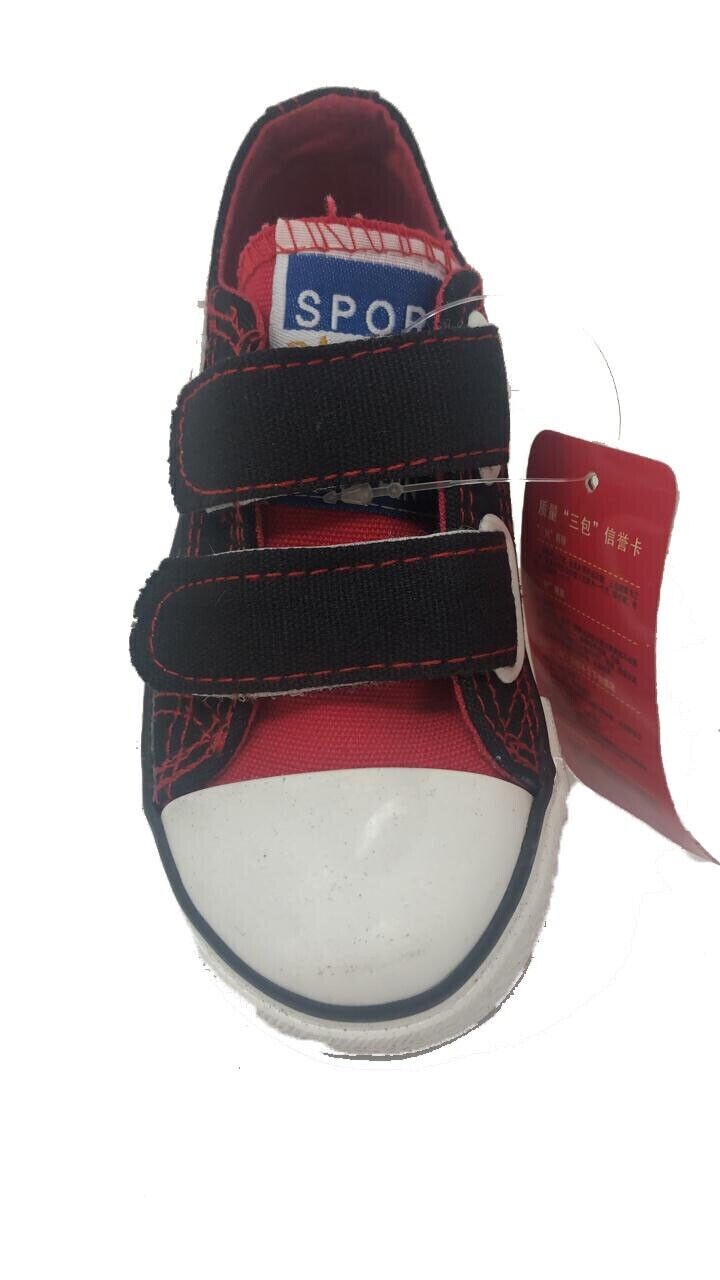 Canvas Sneakers Chuck Shoes Black Red for Kids School Shoes US 11 EU 28