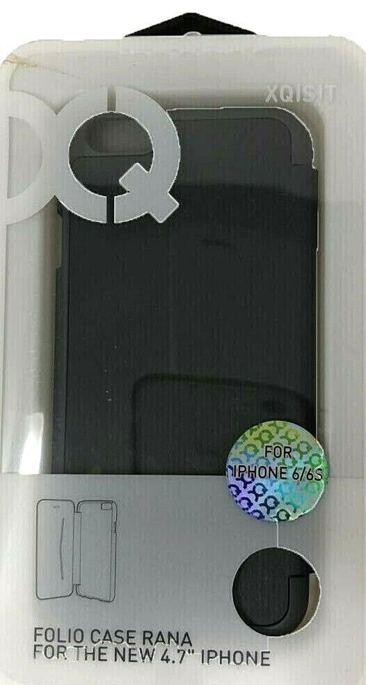 Black Xqisit Folio Rana Case For Apple iPhone 6 6S 4.7" Protective Book Cover