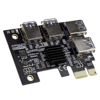 1 to 4 PCIe USB Express Port Adapter 16x Slots Riser Card Multiplier PCE4PCE-A01