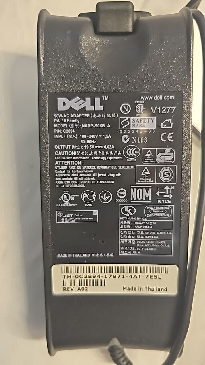 Dell 90W AC Power Adapter Charger Inspiron Precision Latitude Vostro Studio XPS
