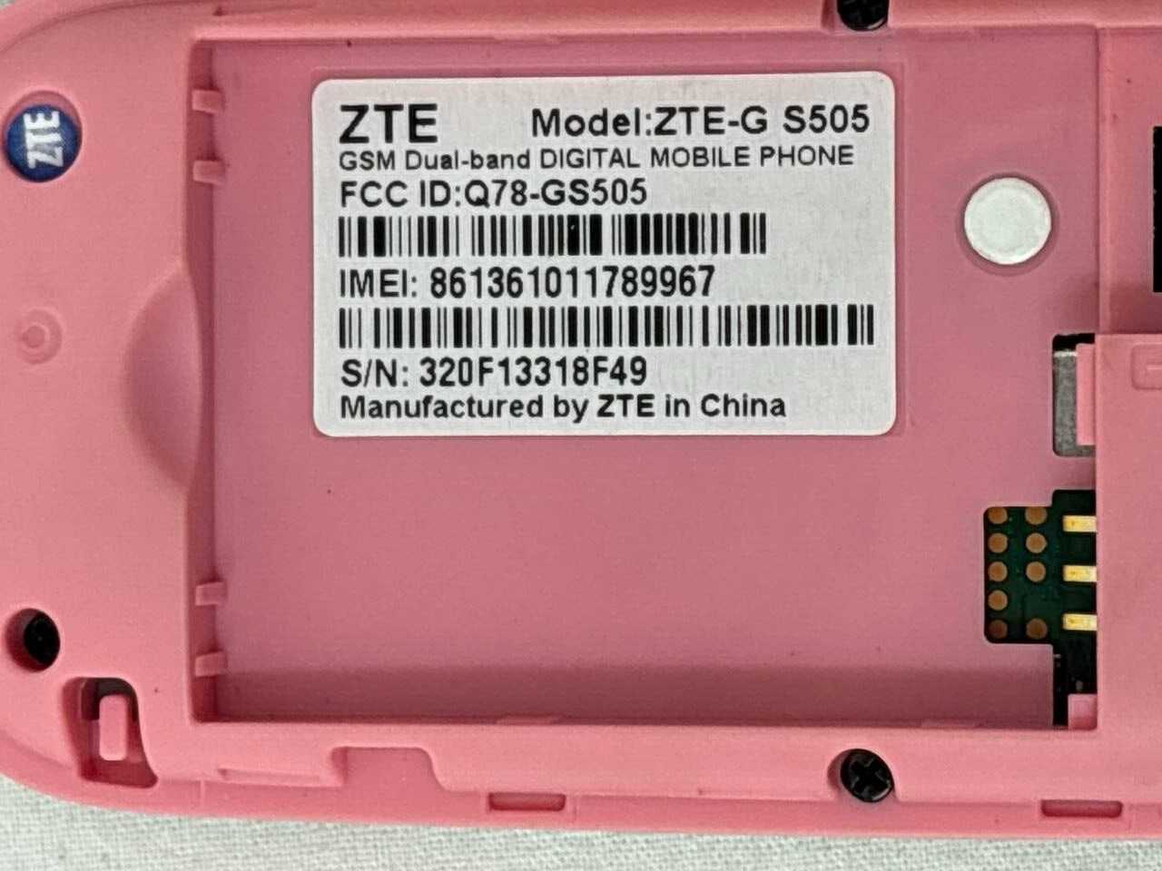 ZTE-G S505 Bar Mobile Phone Vintage GS505 Keypad GSM Digital FM Radio Pink Tiny