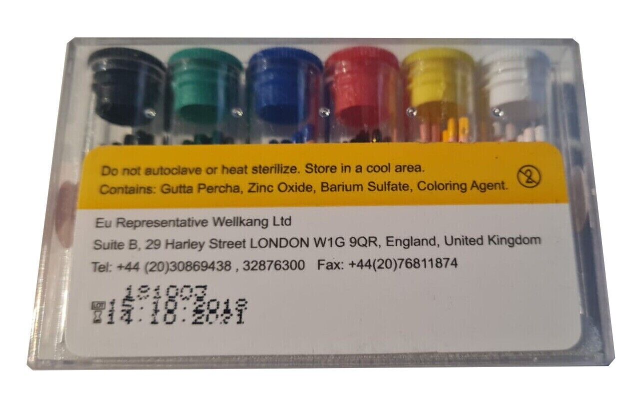 Gutta Percha Points ISO13485 Color Coded .04 Taper 45 to 80 pts USA #90026 60 un