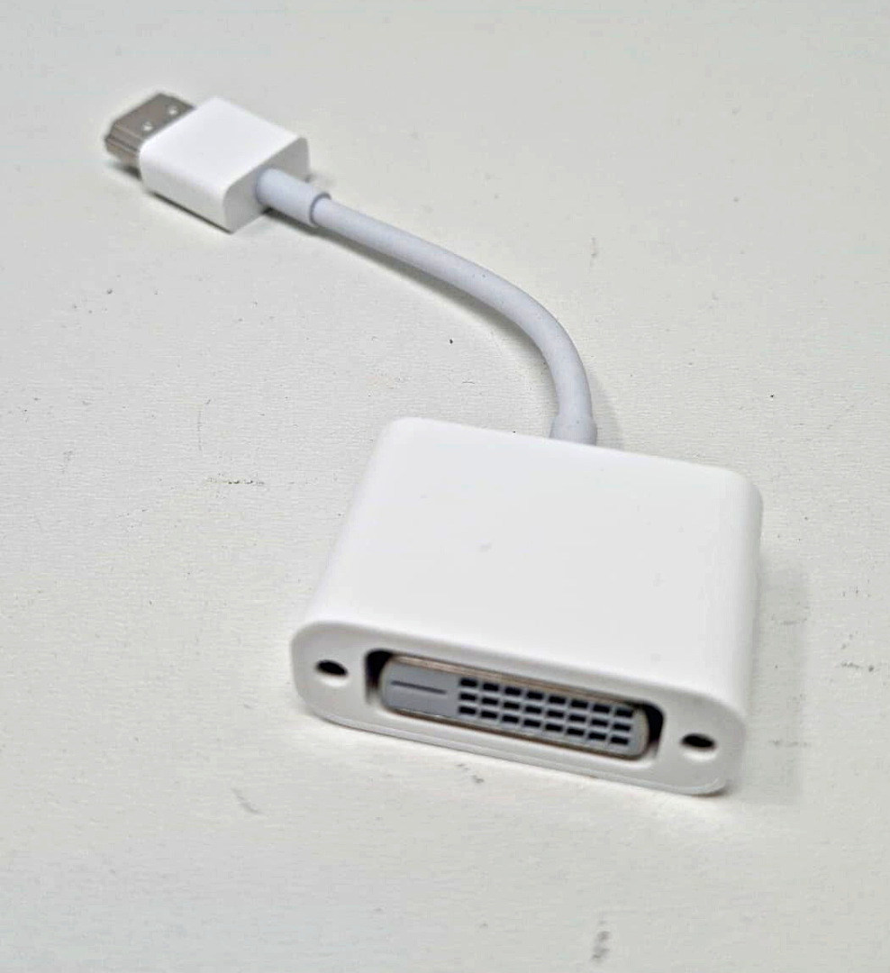 Cable Adapter HDMI Male to DVI Female Port Video Converter White 2" Short Fiber