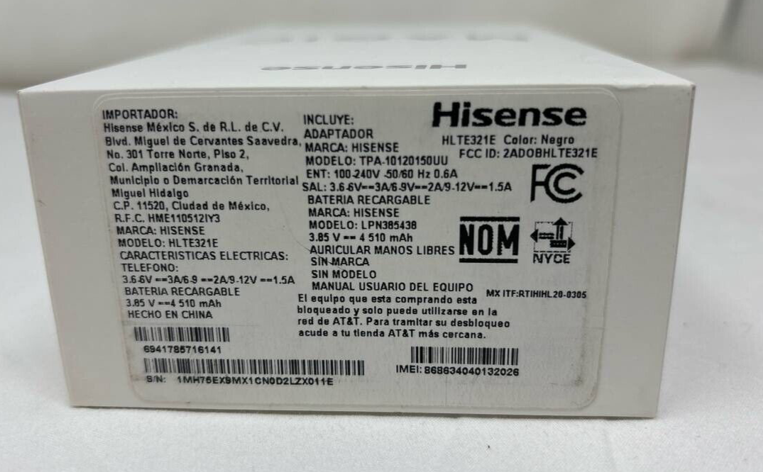 Hisense Infinity H40 Smartphone Capture Magic AT&T Quad 128GB Unlocked 6.53 48MP