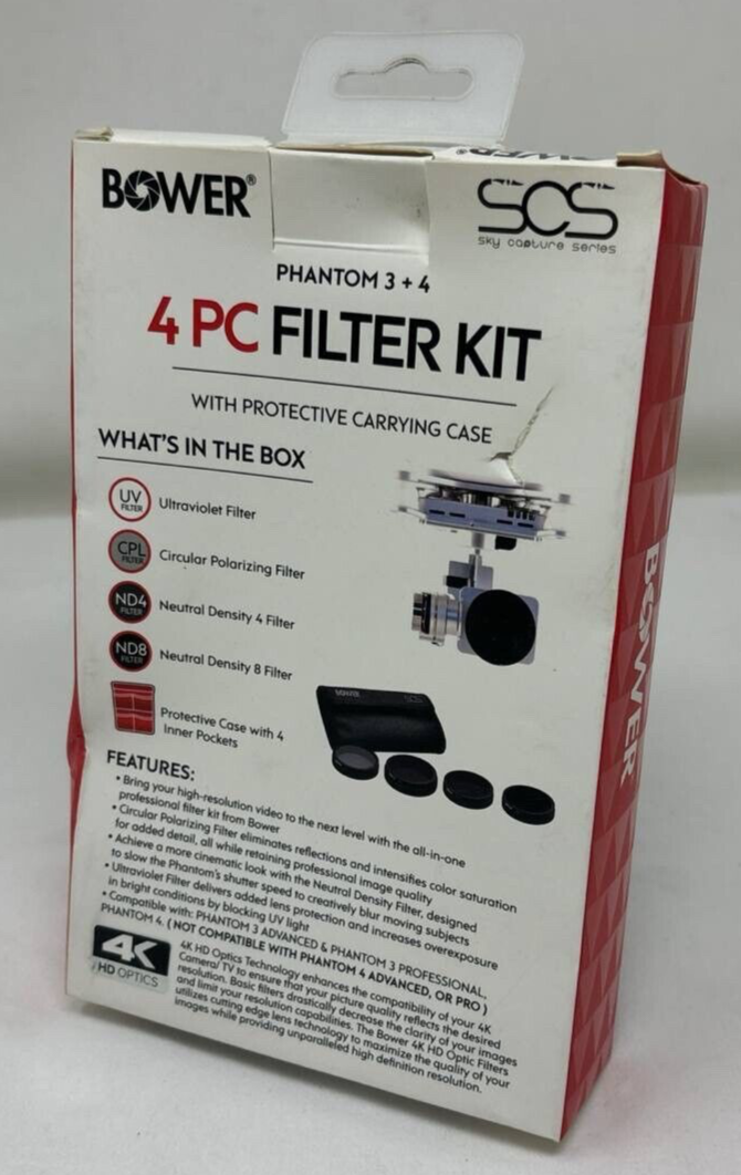 4 Pack Bower Sky Capture Series Filter for Phantom 3 Professional & Advanced
