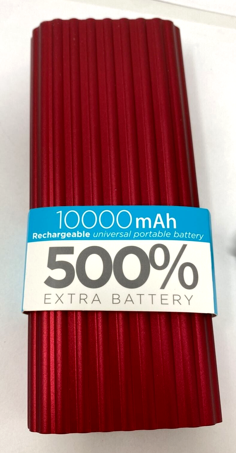 iHome Rechargeable External Portable Battery Charger Power Bank 10000 mAh Red