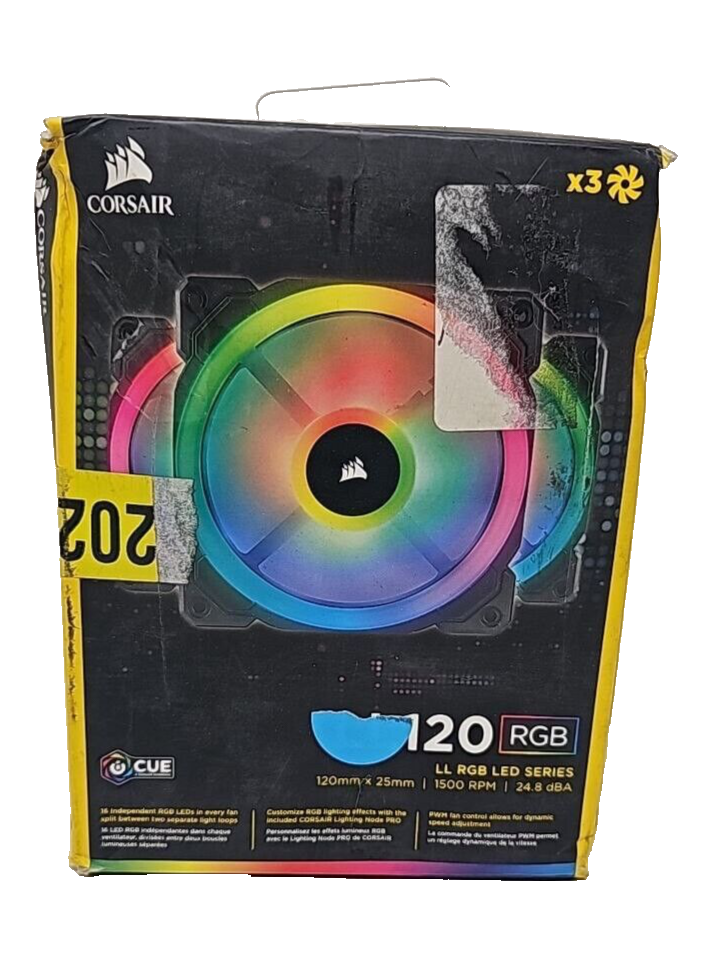 Corsair LL Series LL120 LED PWM Computer Case RGB 120mm 3 Fan Pack Set
