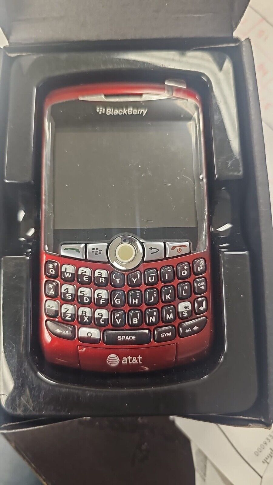 BlackBerry Curve 8310 Titanium Cell Phone Unlocked Complete Qwerty Trackball Red