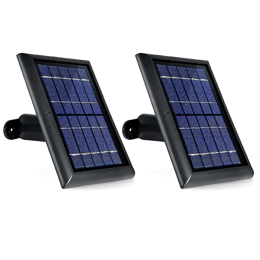 Wasserstein ARLO Spotlight Cam Stick Up Cam Battery Solar Panel 2-Pk BLACK