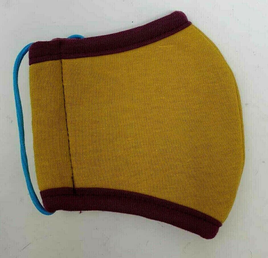 Unisex Yellow Cotton Face Mask Washable Mouth Cover Protection For Kids