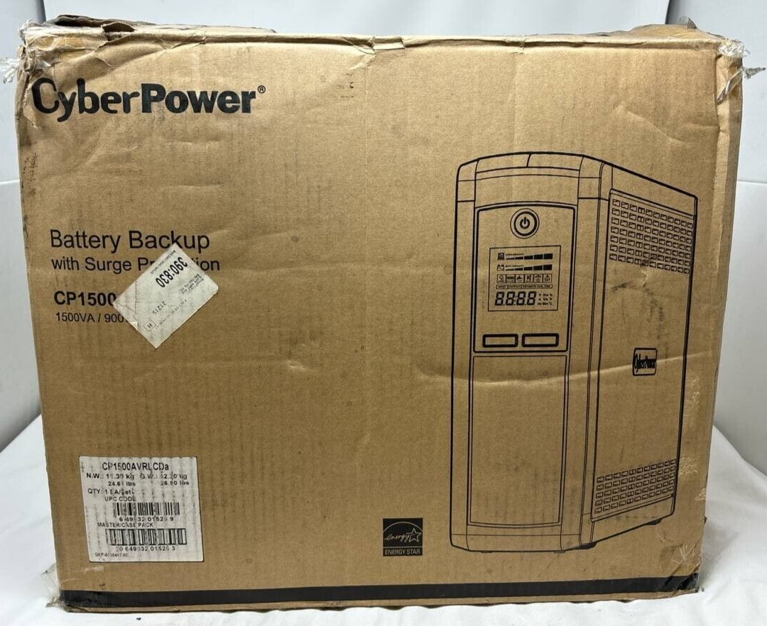 CyberPower CP1500AVRLCD Intelligent LCD UPS AVR Mini Tower System 900W 1500VA