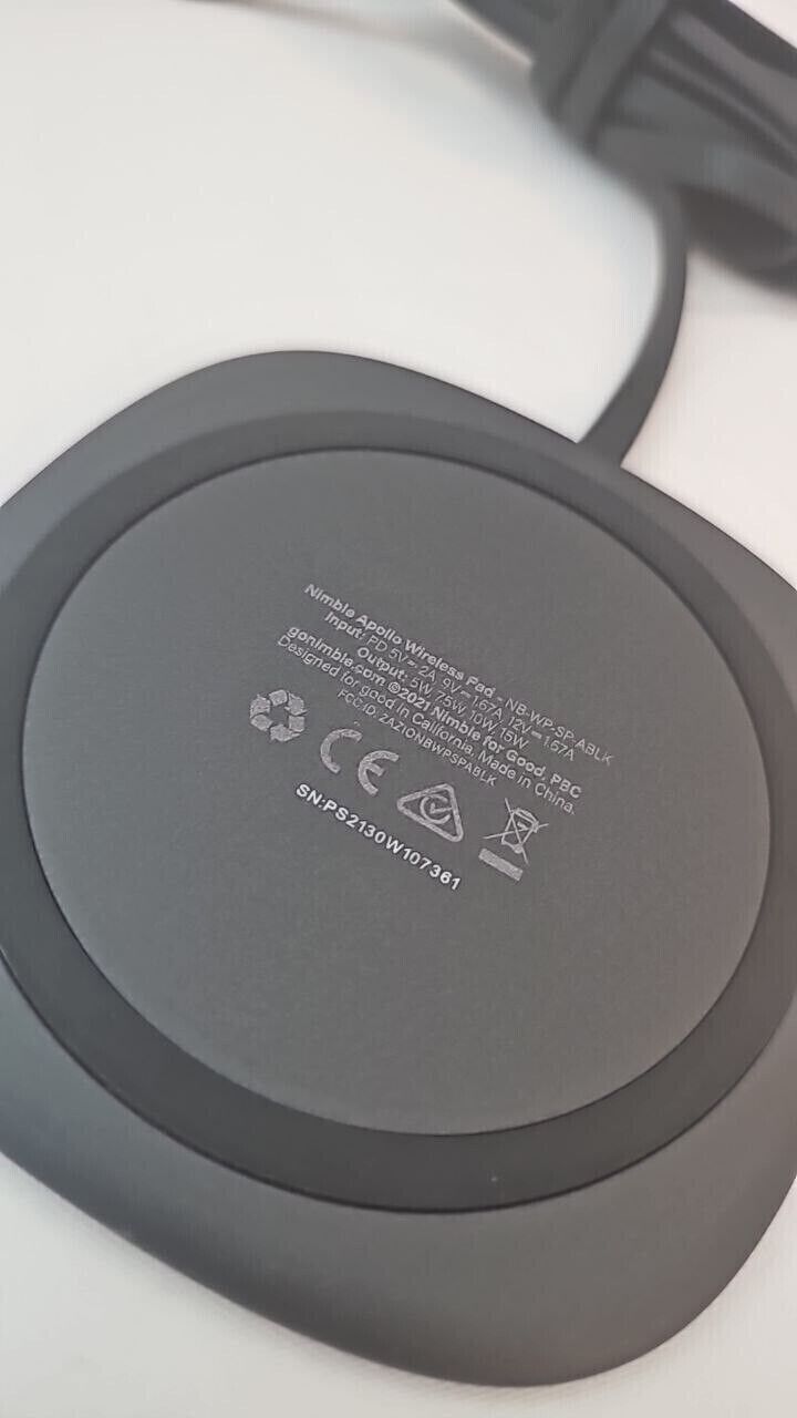 Nimble Apollo 15W Wireless Charging Pad Charger for iPhone Samsung Google Pixel