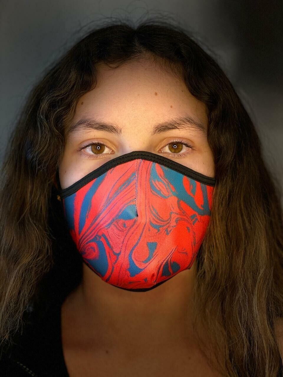 Shaped Blue Red Coral Face Mask Protective Reusable Mouth Cover for Kids