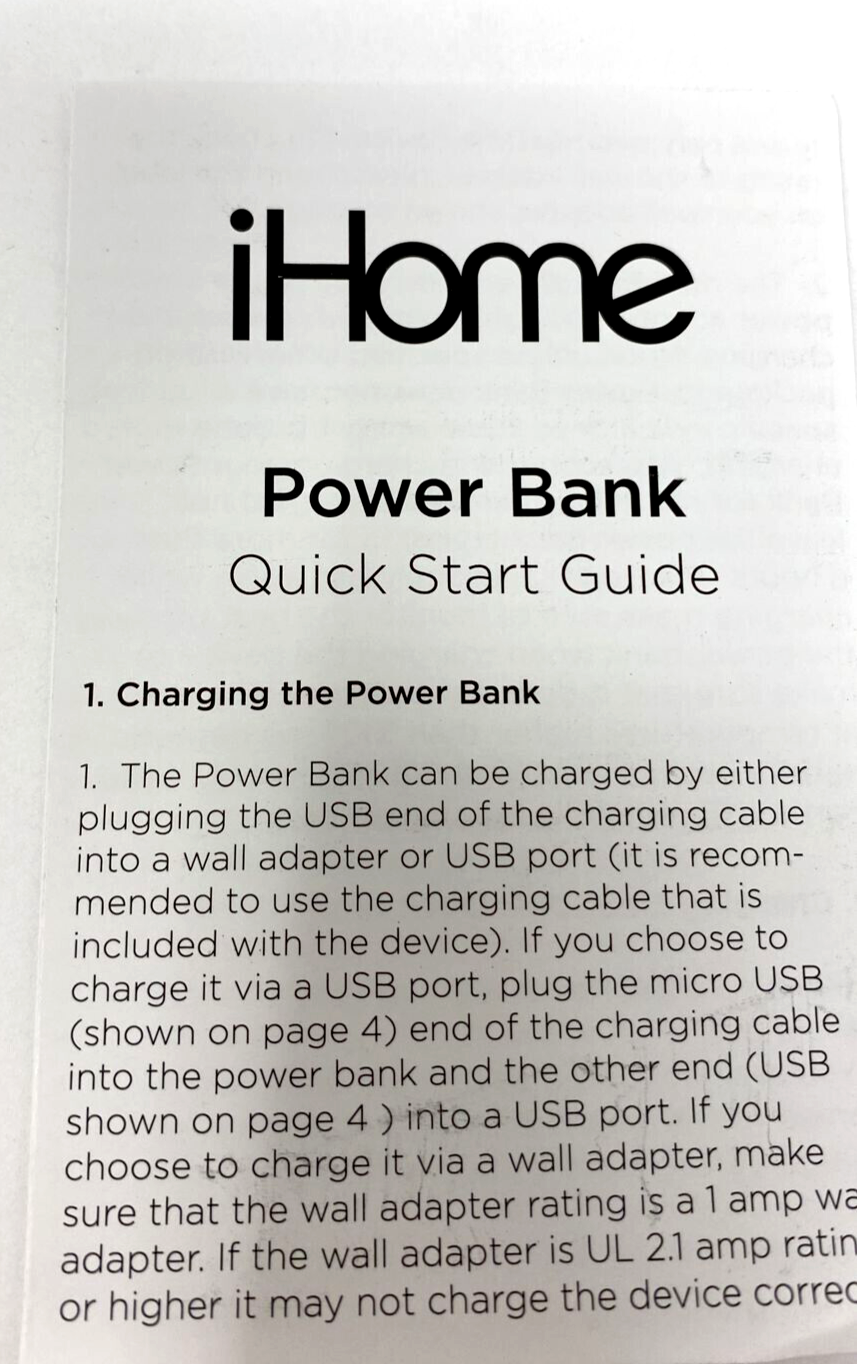 iHome Rechargeable External Portable Battery Charger Power Bank 10000 mAh Red