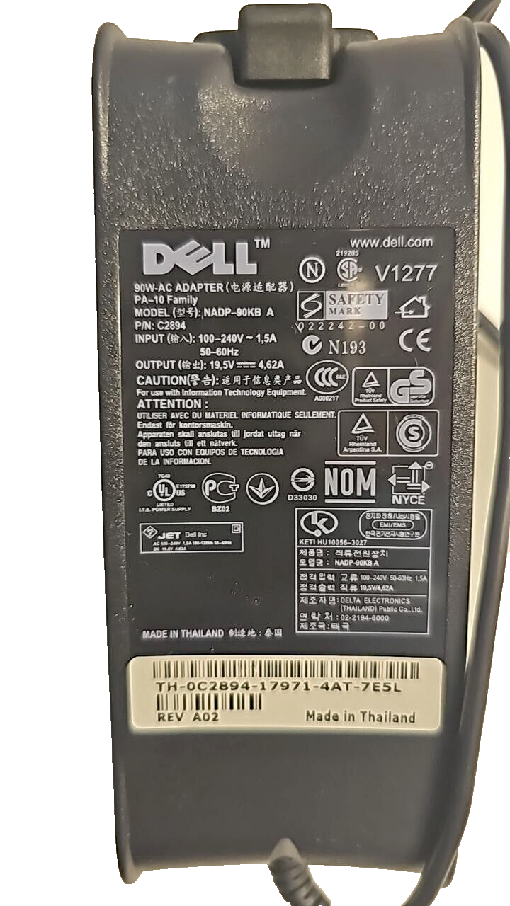 Dell 90W AC Power Adapter Charger Inspiron Precision Latitude Vostro Studio XPS