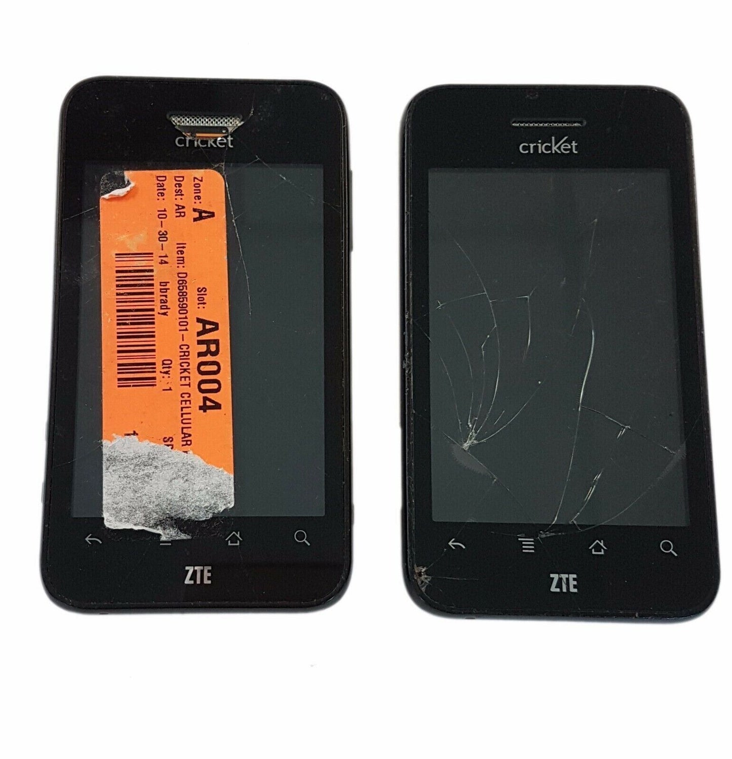2 Lot ZTE Score X500 Cricket Android Smartphone Cricket CDMA Touch Screen Used