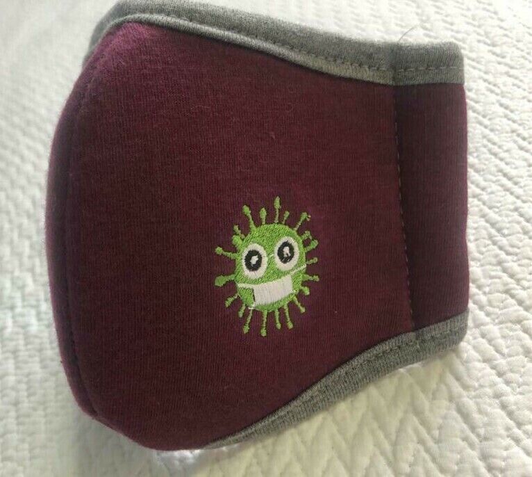 Purple Cotton Face Mask For Kids Unisex Washable Casual Mouth Cover Protection