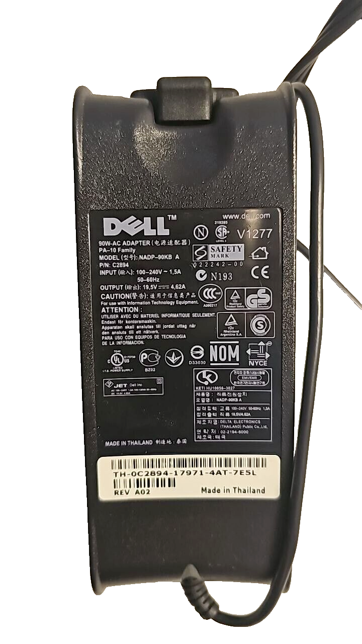 Dell 90W AC Power Adapter Charger Inspiron Precision Latitude Vostro Studio XPS