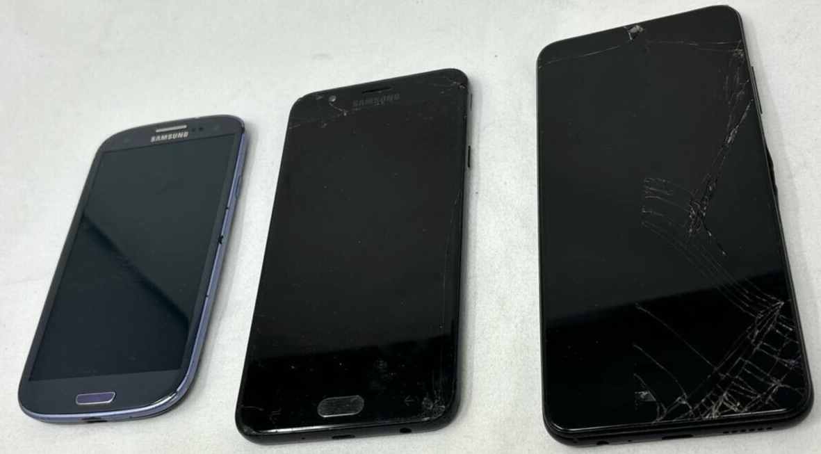 3 Lot Wholesale Samsung Galaxy S3 J7 Prime A03s Untested WHOLESALE As Is Read